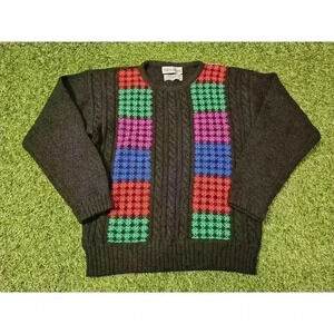 Vintage Braemar Scottish Shetland Wool Pullover Sweater Womens Size 36 Colorful